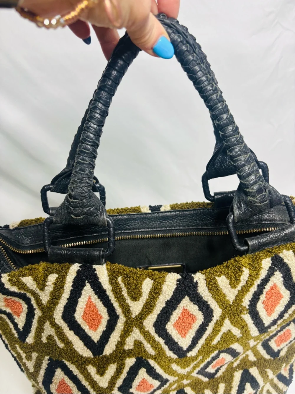 Cleobella Layla Weekender Carpet Bag and Leather Trimmed Bag